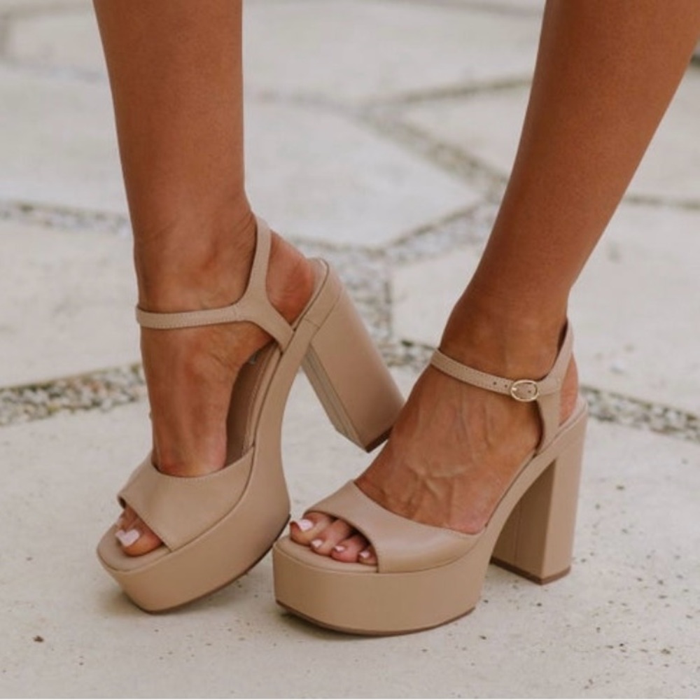Steve Madden Tan Platform Heels